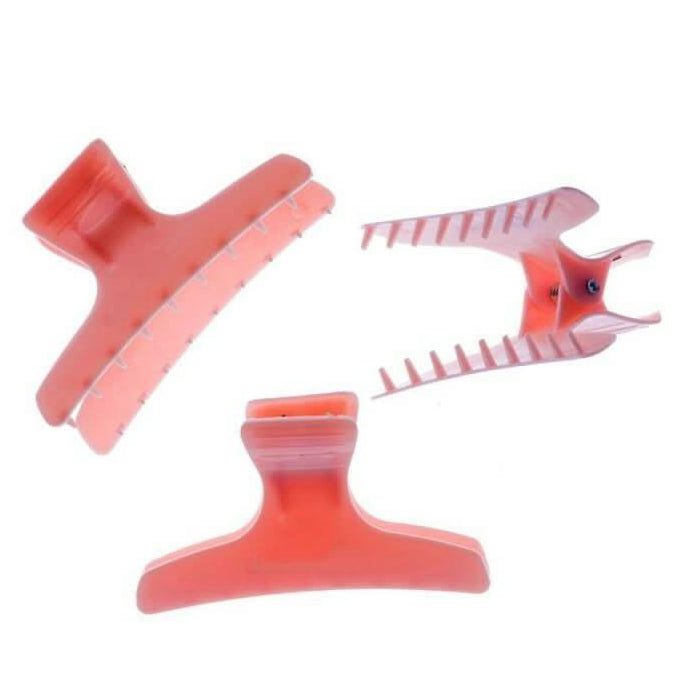 Hairtools Butterfly Clam Pink Large pk12 1